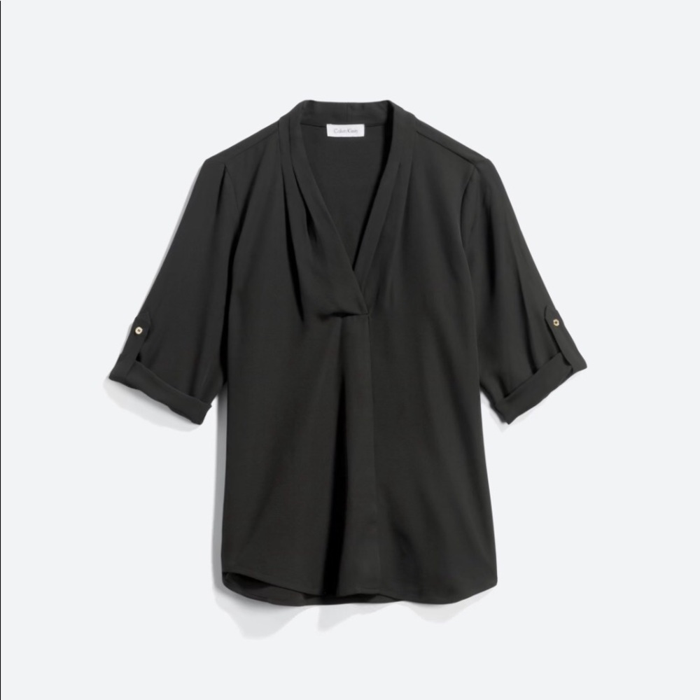 Calvin Klein Dustin Roll Sleeve Blouse